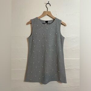 SHEIN pearls beaded gray dress‎